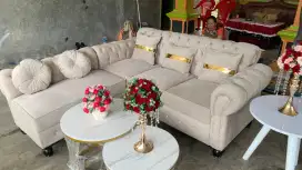 Sofa L Kancing minimalis