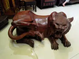 jual meja ukir jati bentuk singa asli jati