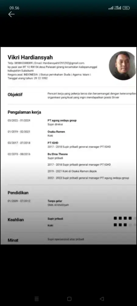 Cari kerjaan apa aja punya sim A
