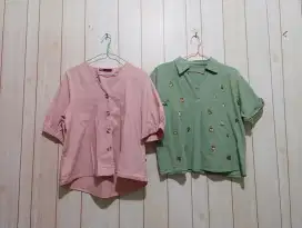 JUAL OBRAL MURAH BAJU ATASAN BUAT KERJA BUAT JALAN WANITA UK M BAGUS