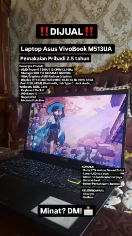 Laptop Asus Vivobook Ryzen 5