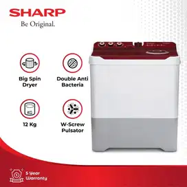 Mesin Cuci Sharp 2 Tabung Kapasitas 14KG FREE ONGKIR LALAMOVE TANGSEL