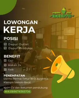 Lowongan Kerja Rumah Makan Penyetan Uduk Ibukota