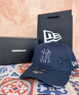 Topi Baseball MLB Caps New Era Hat Logo NY Ripped Sobek 946AF Navy