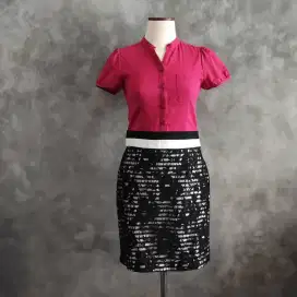 Preloved Dress Terusan Unik Atas Bawah sambung