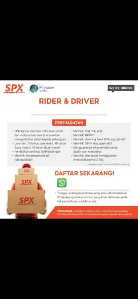 LOKER KURIR SHOPEE XPRESS