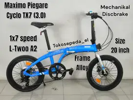 Sepeda lipat maximo piegare cycle tx7 ukuran 20 inch 1 x 7 speed