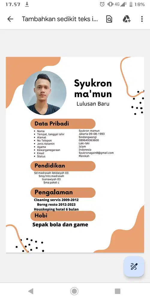 Mencari pekerjaan sesuai pengalaman