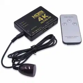 HDMI Switcher 3 Port 4K x 2K Ultra HD + Remote Dengan Fitur MHL Black