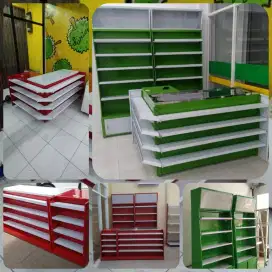 Meja kasir shelving lurus dan siku