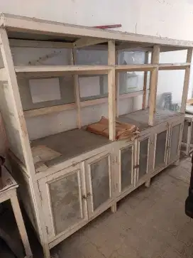 etalase usaha dagang kayu jati