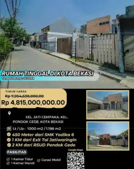 Dijual Rumah Siap Huni Jati Cempaka Pondok Gede Bekasi