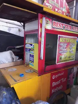 Gerobak kebab besi multifungsi