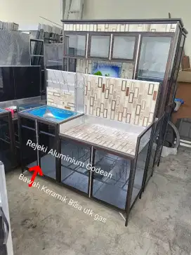 Wastafel kompor 130cm bawah keramik