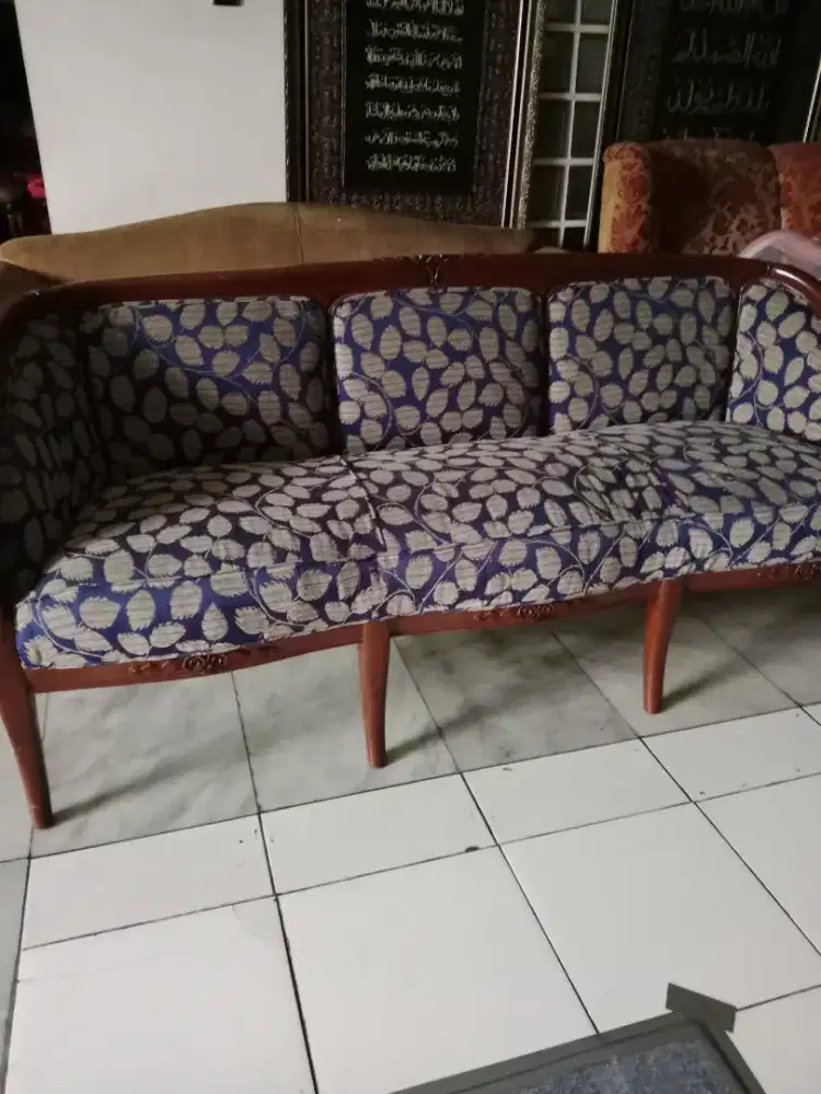 Sofa jati set bahan bludru