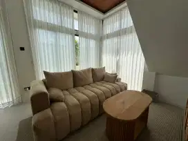 Sofa Untuk Villa 3 Dudukan 225x 100cm, Bahan Berkualitas kain lembut