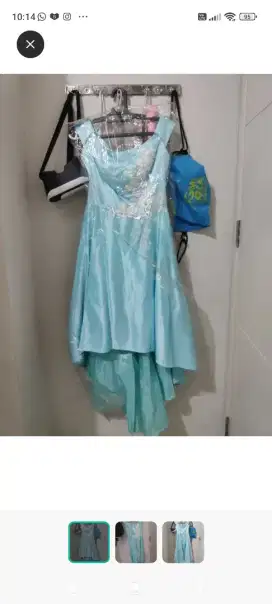 Dress pesta premium blue light biru muda murah