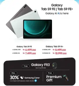 Cicilan Samsung Tab S9fe free samsung galaxy fit 3 cukup KTP