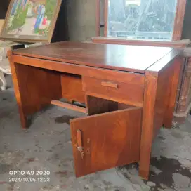 Meja kantor kerja jati tua papan tebal kokoh ukuran 120x80