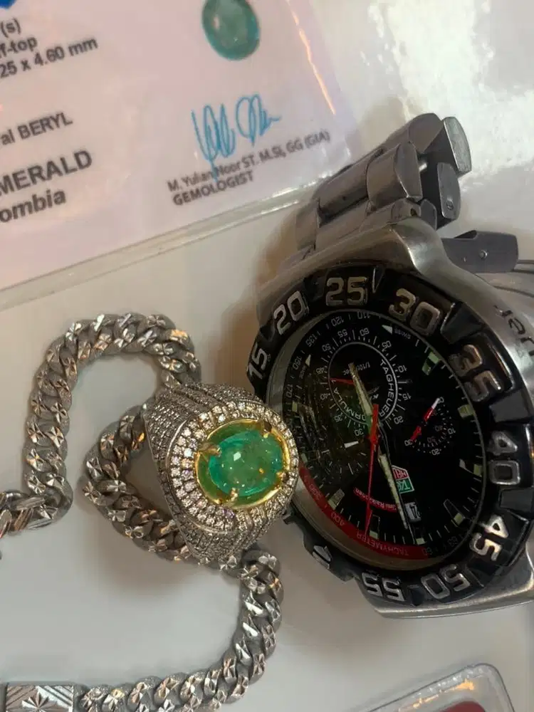 natural emerald (beryl) bluish green