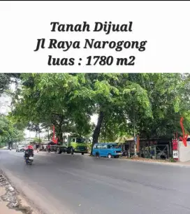 Di jual Tanah JL Raya Narogong,Bekasi,Jawa Barat