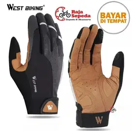 Sarung Tangan Sepeda Kaos Tangan Full Finger West Biking Ukuran XL