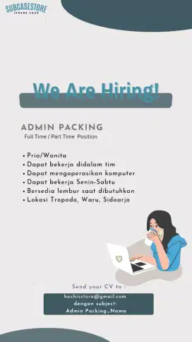 DIBUTUHKAN ADMIN PACKING