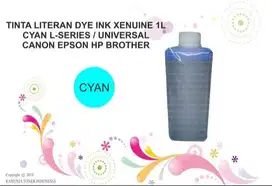 TINTA LITERAN DYE INK XENUINE 1L CYAN L-SERIES / UNIVERSAL CANON EPSON