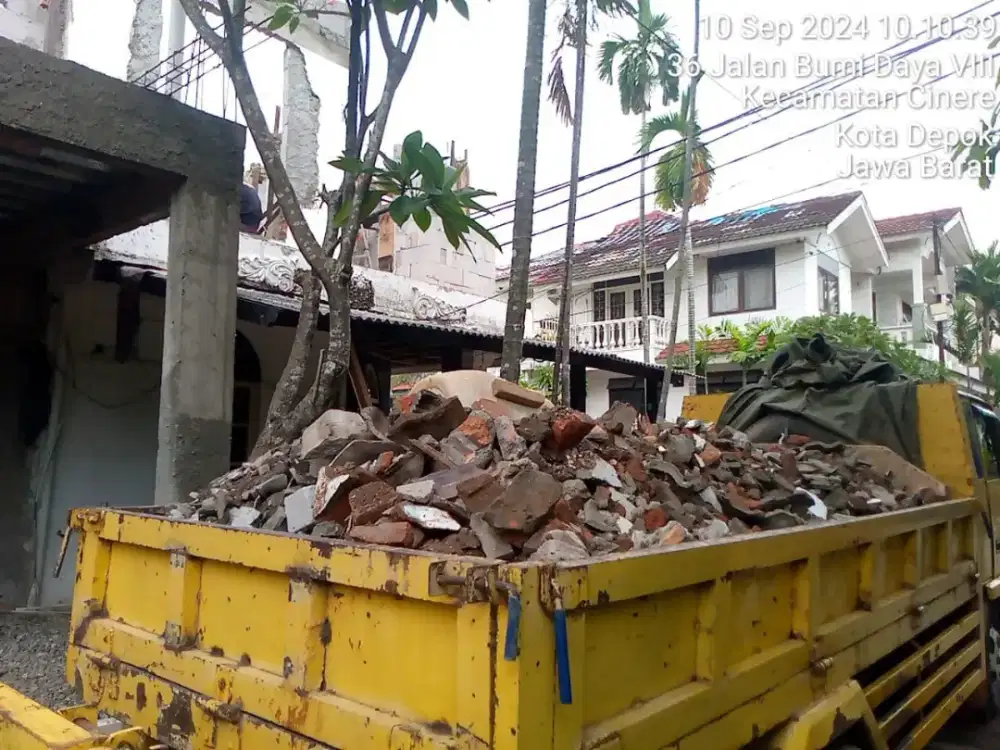 Jasa buang puing angkut puing sampah proyek