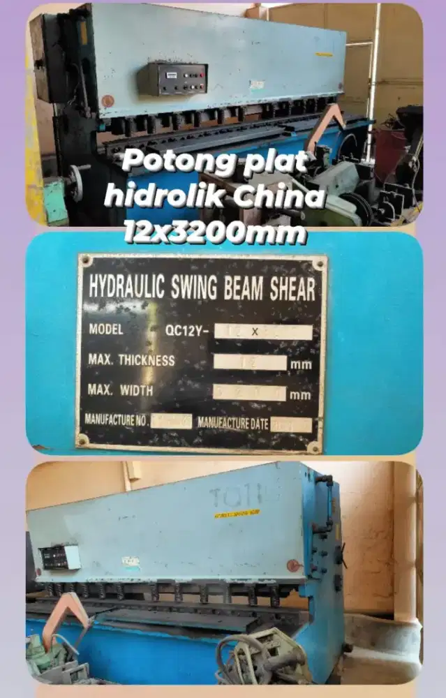 Potong plat hidrolik China 12x3200mm