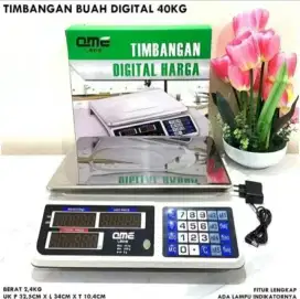 Digital Computing Scale 40kg Timbangan Buah Digital Double Display