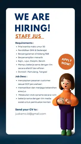 We are hiring staff jus