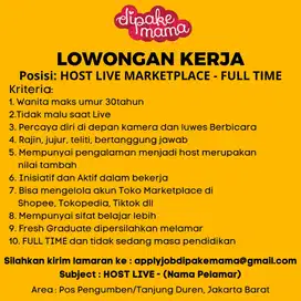 LOWONGAN KERJA HOSTLIVE