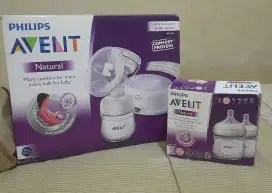 Pompa Asi Philips Avent + 2 botol susu + 2 sparepart pumping dll