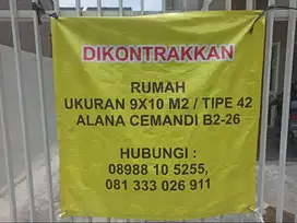 DIKONTRAKKAN RUMAH BARU ALANA CEMANDI FULL KANOPI UKURAN 90M