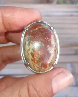 Batu cincin fosil unik serat kelabang natural