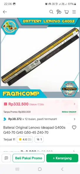 Baterai laptop lenovo z40_70