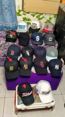 Topi-topi MLB New era dkk - NY, SOX, SF, NB flexfit, Boston, titliest