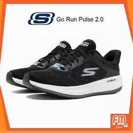 SEPATU SKECHERS GO RUN PULSE 2.0 MEN SNEAKER 100% ORIGINAL BLACK BNIB