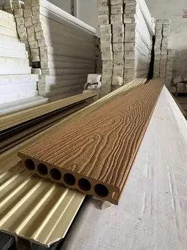 Wpc Dacking lantai Outdoor serat kayu Jati, Coklat Muda 290cm