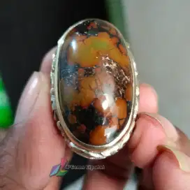 Batu Cincin Akik Permata Natural Turquoise Pirus Coklat Hubei