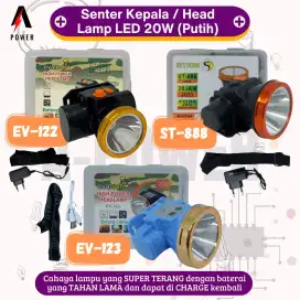 Senter Kepala / Head Lamp LED 20W (Putih)