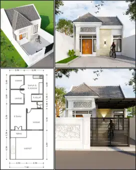 Rumah baru 3kamar wokerto type 65 luas tanah 200m2