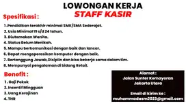 Staff Kasir Agen Sembako