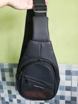 *HARGA PAS* Slingbag Unisex Bahan Kulit Sintetis Navy