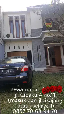 SEWA Rumah Cipaku  STRATEGIS @ Santa/BlokM/Wijaya/ Senopati/SCBD NEGO!