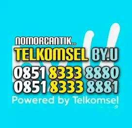 (bisa COD) nomor cantik kartu TELKOMSEL by.U byU Aktif Selamanya #8880