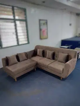 SET Sofa L Retro 3.1seater + Bantal Sofa - Kursi Tamu