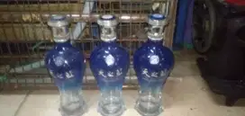 3 bh botol Cristal lawas unik kond spt baru mgkn ada yg perlu murah sj