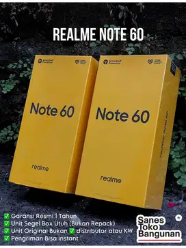 Realme Note 60 Ram 6+6/128 Gb Baru Segel Box Garansi Resmi 12 Bulan